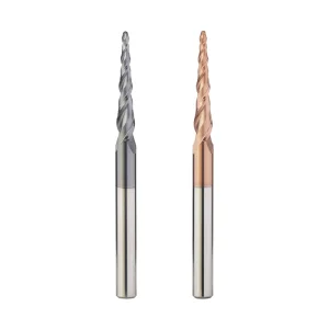 ZY/OEM Carbide Taper Ball Nose End Mill TiSiN Coated 2 Flutes 55HRC ODM/OEM High-Speed Cutting Stainless Steel Alloy Steel Model