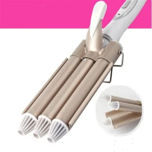Professional Electric Fast Heat Hair Waver Deep Wave Curler Hair Curling Salon Triple Barrel Crimp Hairstyling Roller Curl Iron