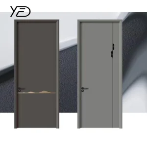 Modern T-Shaped Interior Door Made of Solid Wood Acoustic PVC with Handle for Bedroom Hotel Villa Apartment Use Wholesale