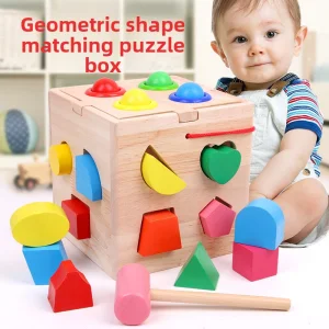 13-Hole Wooden Intelligence Box Educational Toy