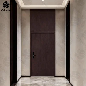 Luxury Anti-Theft Zinc-Iron Alloy Entry Door: Custom Elevated Sealing Board &amp; Easy-Clean Wood Grain Finish for High-End Apartments