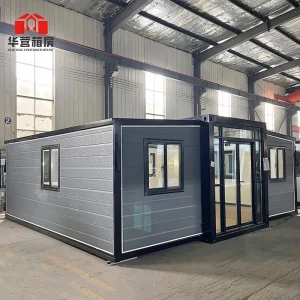 Customized Huaying Prefabricated Double Wings Fold out Container House with ISO