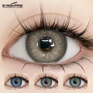 EYESHARE Colored Contact Lenses Color Contact Lens Soft Yearly Daily Monthly Use Brown Gray Green Three Tone Lens Contact Lenses