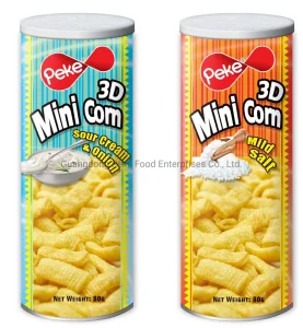 Alimentos Mercearia FMCG Lanches Snacks de Milho Extrudados Lanches Mais Saudáveis Mini Chips de Milho