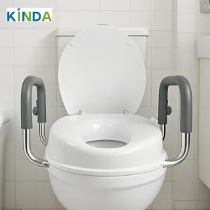 Ergonomic Non-Slip Toilet Seat Riser with Armrests for Seniors