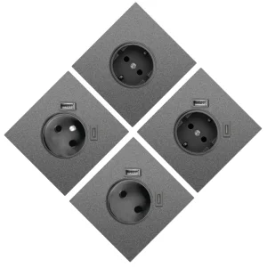 16A European Wall Socket with USB Type-C Charging Ports German Standard Power Outlet for Residential and Hotel