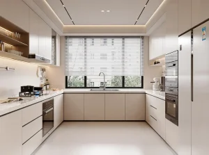 Modern Minimalistic Style Designs Custom Home Furniture U Shaped Kitchen Cabinets