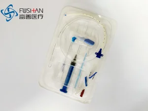 Kit de Catéter Venoso Central de Doble Lumen Fushan para Diálisis Kit de Catéter CVC Antimicrobiano de Triple Lumen ISO
