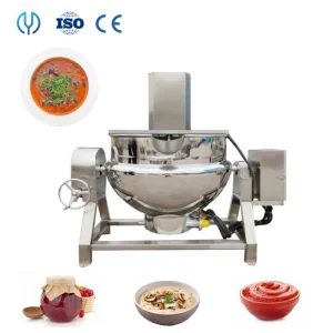 300L/500L1000L Misturador de Açúcar para Doce de Manteiga Elétrica Agitador de Panela a Gás Máquina de Cozinha Caldeira Revestida por Indução Eletromagnética