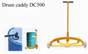 Factory Stocked 55-Gallon Drum Caddy 500kg Low Profile Drum Trolley 3-Wheel Manual Drum Carrier Drum Hand Truck Drum Mover Drum Handler Lifter DC500