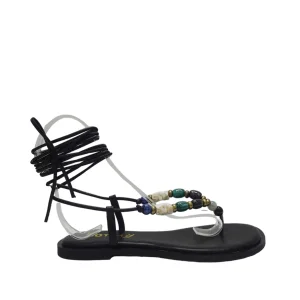 Stylish Women's Flat Flip-Flop Sandals with Elegant Stone Accents