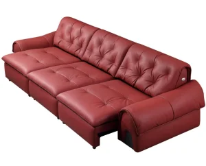 High-End 3 Seater Leather Electric Recliner Sofa Bed with Smart Voice Control Power Reclining Sleeper for Large Living Room