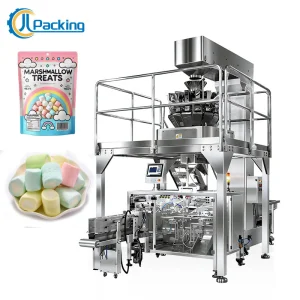 Hot Sale Automatic Granule Packaging Machinery Stand Up Pouch Packing Machine For Cotton Candy Marshmallow Spun Sugar