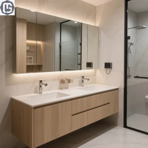 GAMSUNG Modern Wood Stainless Steel Vanity Cabinet