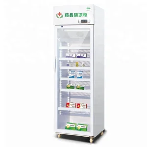 Medical Refrigerator Glass Door Display Cabinet Upright Cooler for Pharmacy Medicine Storage