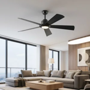 1 Contemporary Indoor Ceiling Fan Retractable Hidden ABS Blades LED Light Remote Control 6-Speed 10-Year Warranty