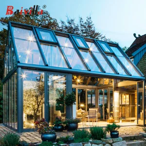 Aluminum Alloy Frame Glass Houses Veranda Sunroom With Tempered Glass All Season Sunroom Patio Enclosure House Winter Garden