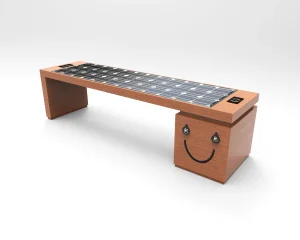 Outdoor Solar Energy Bench with USB Charger and Bluetooth for Bus Stations