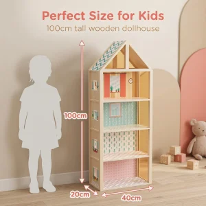 4-layer Wooden Dollhouse Toy