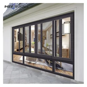 Venta al por mayor de alto rendimiento ventana deslizante de vidrio transparente de gran vista con marco de aluminio