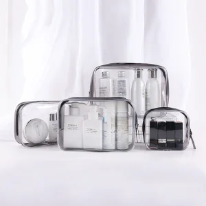 Private Label Cosmetic Bags Pvc Zipper Cosmetic Makeup Bag Custom Logo Printed Fashion Women Travel Make up Bag