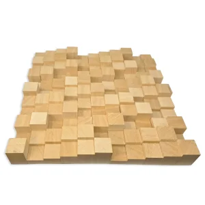 Ayous Acoustic Diffuser Panel 50x50cm Solid Wood Minimalist Design Conference Room Sound Insulation 0.5 NRC Italy Glue/Nail