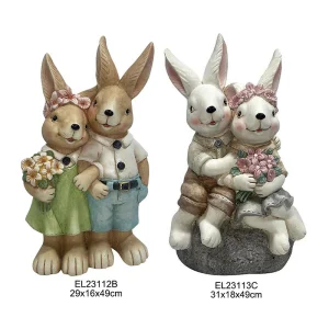China Handcrafted Standing Rabbits and Seated Rabbits Figurines