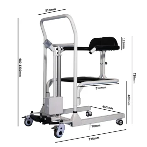 Medical Commode Chair Power Lift Chair Rechargeable Waterproof Support Shower