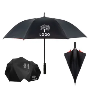 UV Protection Automatic Sun Windproof Golf Large Custom Golf Umbrella with Solar Light