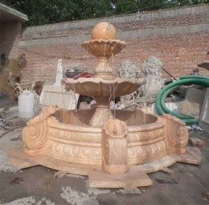 Outdoor Decorative Stone Fountains Large Garden White Natural Stone Marble Water Fountain Prices for Sale