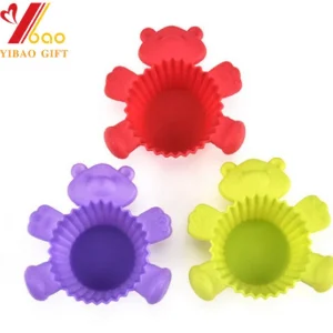 Molde de Bolo de Papel em Silicone Personalizado 3D Urso Fofo Ferramentas para Bolo