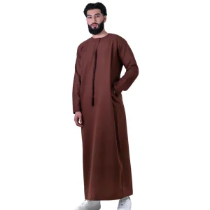 Premium Emirati Thobe Rust Luxury Kandura Traditional Arabic Wear Elegant Mens Jubba Soft and Breathable Modern Islamic Attire
