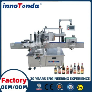 Double Sides Front and Back Labeling Machine for Cosmetic Flat Bottle Body Wash Bottle
