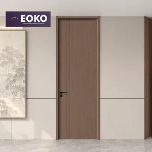 EOKO Luxury Solid Wood Interior Fire Proof Door With Door Frame For Hotel Bedroom Sound Insulation Wooden Door