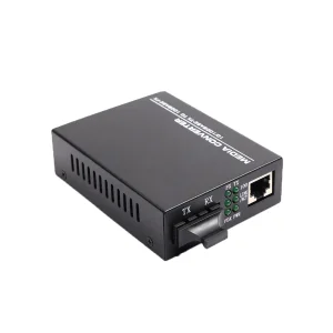 10/100M Self-adaptive Dual-core SC Fiber Optic Media Converter with 1x RJ45 SC Optical Ports 550m/2km Distance for CCTV FTTH