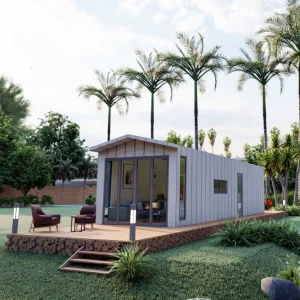 Modern 40m2 Portable Steel Modular Eco-Friendly Durable Waterproof Insulated Holiday Home Prefab Caravan