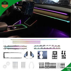 Premium Car Interior Ambient Lights for Tesla Model 3 / Y APP Remote Control Dream Color Atmosphere Lamp