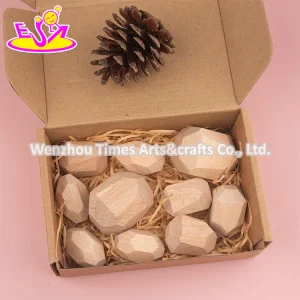 Customize Kids Natural Wooden Stone Blocks for Stacking W13D304