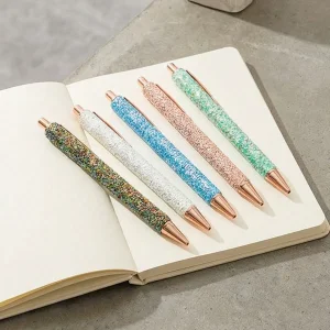 Inmax New Student Sequined Retractable Metal Pen