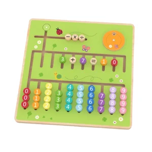 Wooden Toy Learning Educational Math Slide Counting Puzzle