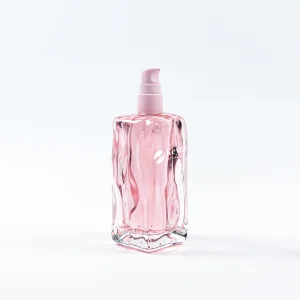 Organic Design Pink Glass Skincare Bottles