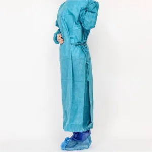 Bata de aislamiento impermeable desechable Premium para uso quirúrgico
