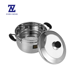 Premium 2-Tier Stainless Steel Steamer Pot with Anti-Scald Handle Multi-Purpose Japanese Cookware for All Stove Tops