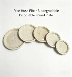 7-Inch Heavy-Duty Lightweight Compostable Rice Husk Fiber Plates 100% Biodegradable Eco-Friendly Disposable Microwave Safe BPA