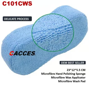 Kit de limpieza para cuidado del automóvil Cacces, almohadilla aplicadora de microfibra, esponja de lavado, mitón de microfibra, paño para automóvil, almohadilla para pulir, aplicador de cera, almohadilla de espuma C101cws