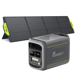 Fossibot Outdoor 1800W 1024Wh Lifepo4 Battery Portable 110W 200W 420W Solar Charging Powered Generator Station With Solar Panels