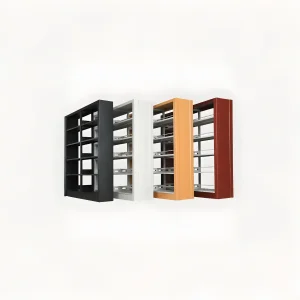 Sleek Metal Wood Bookshelf