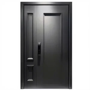 Intelligent Carved Aluminum Armored Security Door Anti-Theft Postmodern Design Side Opening for Villa Entrance