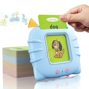 224-Word French English Spanish Bilingual Electronic Book with 112 Flash Cards Talking Toddler Learning Toy Plastic Material