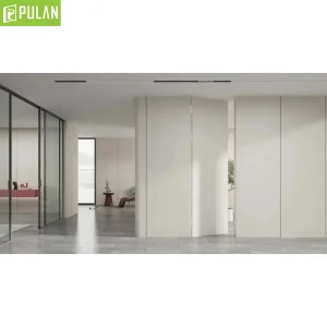 Modern Customized Design Interior Aluminum Frame MDF Door Skin Wooden Flush Invisible Door with Hidden Hinge for Apartment